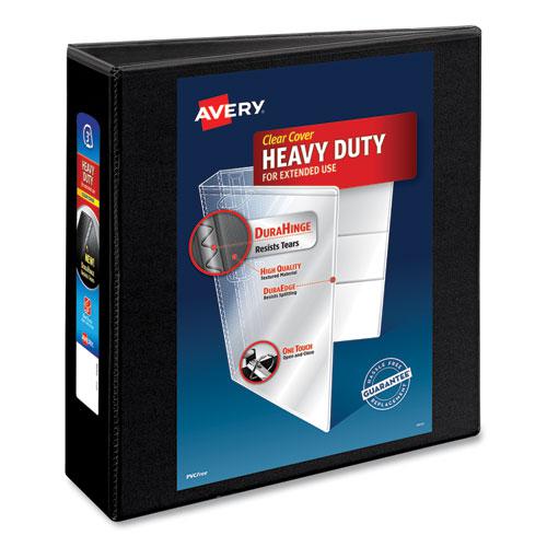 Heavy-Duty Non Stick View Binder with DuraHinge and Slant Rings, 3 Rings, 3" Capacity, 11 x 8.5, Black, (5600). The main picture.