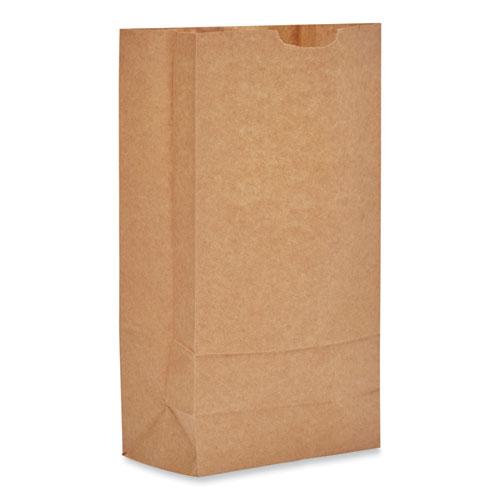 Grocery Paper Bags, 50 lb Capacity, #10, 6.31" x 4.19" x 13.38", Kraft, 500 Bags. Picture 2
