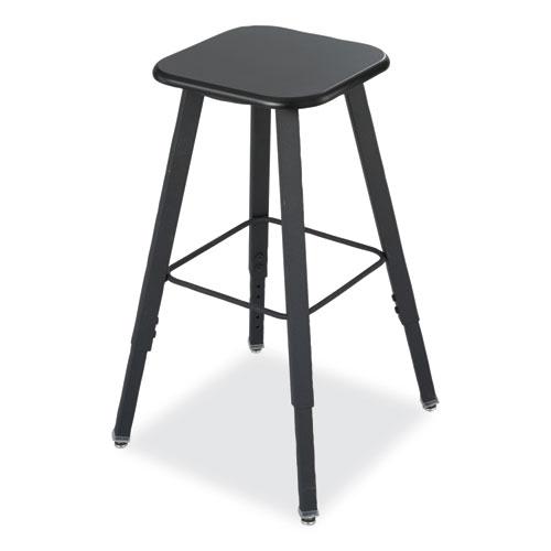 AlphaBetter Adjustable-Height Student Stool, Backless, Supports Up to 250 lb, 35.5" Seat Height, Black. Picture 1