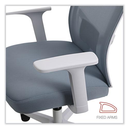 Mesh Back Fabric Task Chair, Supports Up to 275 lb, 17.32" to 21.1" Seat Height, Seafoam Blue Seat/Back. Picture 7