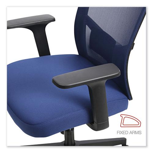 Mesh Back Fabric Task Chair, Supports Up to 275 lb, 17.32" to 21.1" Seat Height, Navy Seat, Navy Back. Picture 7