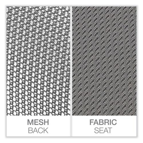 Mesh Back Fabric Task Chair, Supports Up to 275 lb, 17.32" to 21.1" Seat Height, Gray Seat, Gray Back. Picture 5