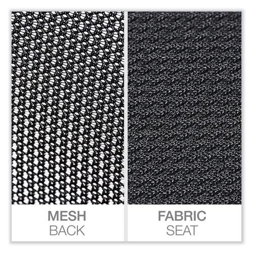 Mesh Back Fabric Task Chair, Supports Up to 275 lb, 17.32" to 21.1" Seat Height, Black Seat, Black Back. Picture 9