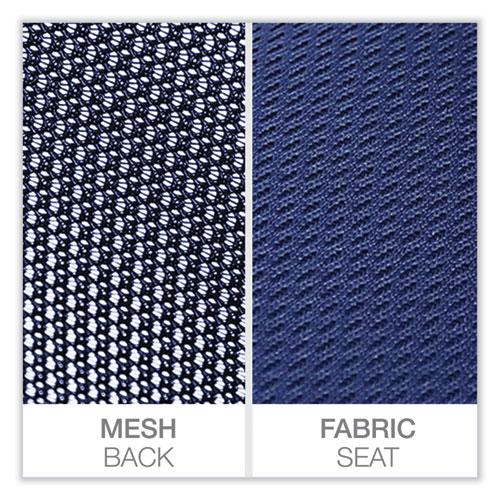 Mesh Back Fabric Task Chair, Supports Up to 275 lb, 17.32" to 21.1" Seat Height, Navy Seat, Navy Back. Picture 9