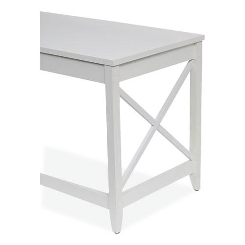 L-Shaped Farmhouse Desk, 58.27" x 58.27" x 29.53", White. Picture 8