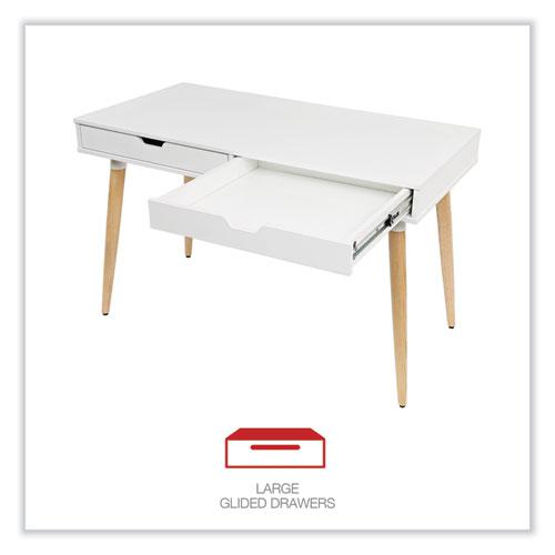 Scandinavian Writing Desk, 47.24" x 23.62" x 29.53", White/Beigewood. Picture 6
