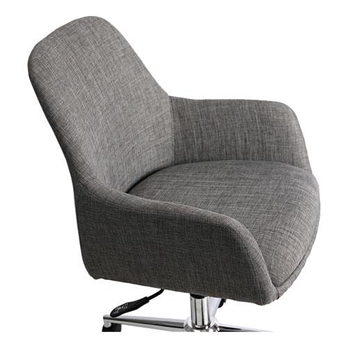 Mid-Century Task Chair, Supports Up to 275 lb, 18.9" to 22.24" Seat Height, Gray Seat, Gray Back. Picture 9
