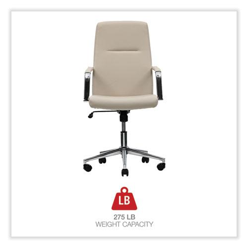 Leather Task Chair, Supports Up to 275 lb, 18.19" to 21.93" Seat Height, White Seat, White Back. Picture 8