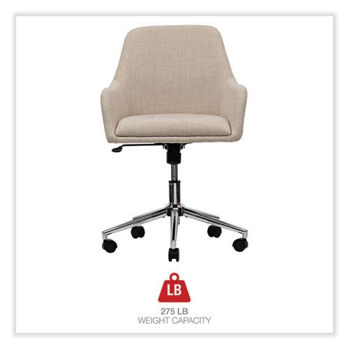 Mid-Century Task Chair, Supports Up to 275 lb, 18.9" to 22.24" Seat Height, Cream Seat, Cream Back. Picture 8