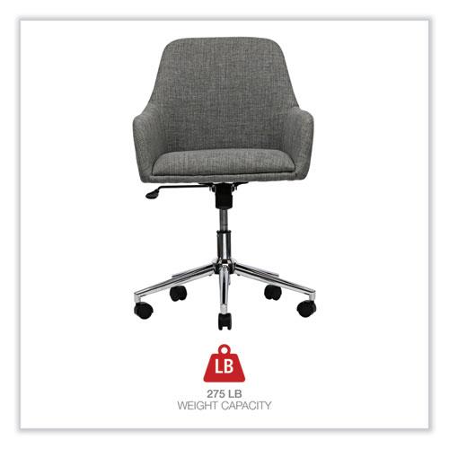 Mid-Century Task Chair, Supports Up to 275 lb, 18.9" to 22.24" Seat Height, Gray Seat, Gray Back. Picture 4