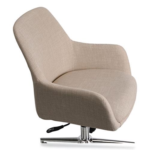 Mid-Century Task Chair, Supports Up to 275 lb, 18.9" to 22.24" Seat Height, Cream Seat, Cream Back. Picture 7