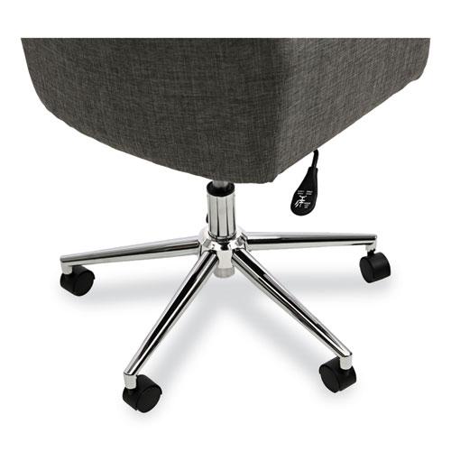 Mid-Century Task Chair, Supports Up to 275 lb, 18.9" to 22.24" Seat Height, Gray Seat, Gray Back. Picture 7