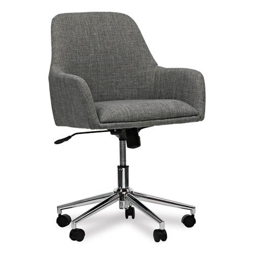 Mid-Century Task Chair, Supports Up to 275 lb, 18.9" to 22.24" Seat Height, Gray Seat, Gray Back. Picture 1