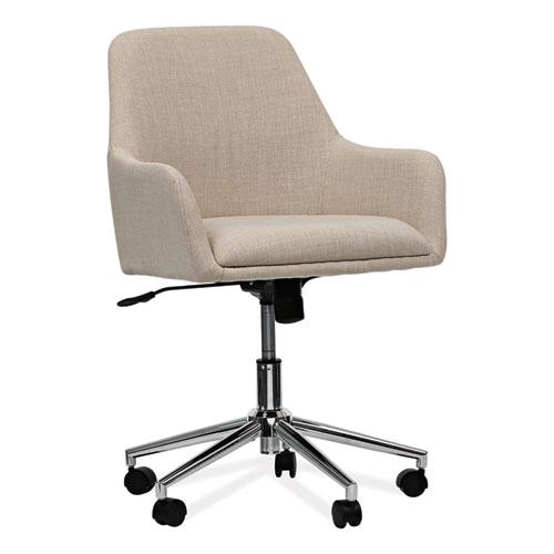 Mid-Century Task Chair, Supports Up to 275 lb, 18.9" to 22.24" Seat Height, Cream Seat, Cream Back. Picture 1