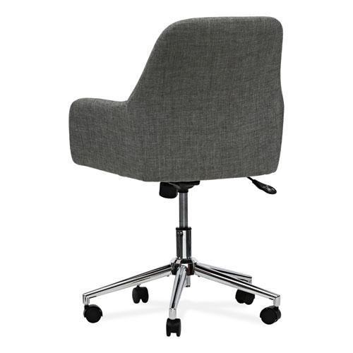 Mid-Century Task Chair, Supports Up to 275 lb, 18.9" to 22.24" Seat Height, Gray Seat, Gray Back. Picture 2