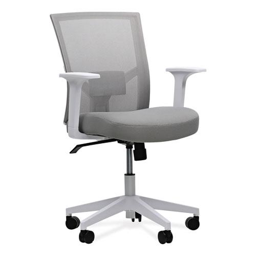 Mesh Back Fabric Task Chair, Supports Up to 275 lb, 17.32" to 21.1" Seat Height, Gray Seat, Gray Back. Picture 1