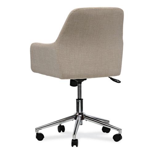 Mid-Century Task Chair, Supports Up to 275 lb, 18.9" to 22.24" Seat Height, Cream Seat, Cream Back. Picture 2