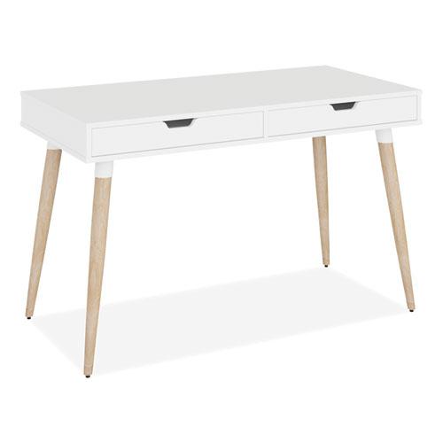 Scandinavian Writing Desk, 47.24" x 23.62" x 29.53", White/Beigewood. Picture 1