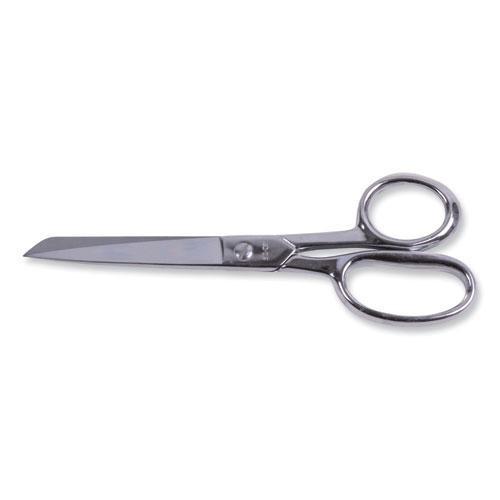 Hot Forged Carbon Steel Shears, 8" Long, 3.88" Cut Length, Nickel Straight Handle. Picture 1