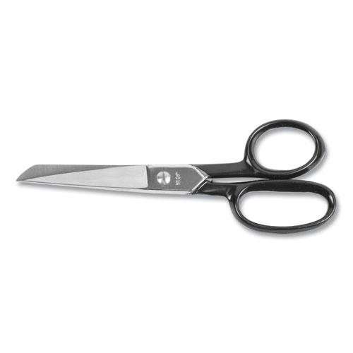 Hot Forged Carbon Steel Shears, 7" Long, 3.13" Cut Length, Black Straight Handle. Picture 1
