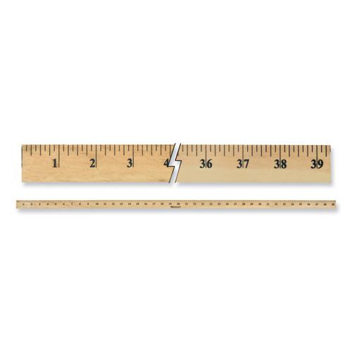 Wooden Meter Stick, Standard/Metric, 39.5", Clear Lacquer Finish, 12/Box. Picture 2