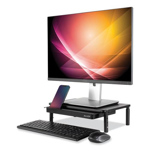 Metal Art Tri Level Stand, For 27" Monitors, 14.5" x 9.25" x 4.13" to 5.75", Black, Supports 30 lb. Picture 2