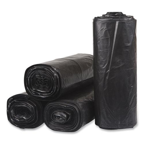 Recycled Low-Density Commercial Can Liners, Coreless Interleaved Roll, 60 gal, 1.5 mil, 38" x 58", Black, 20/Roll, 5 Rolls/CT. Picture 4