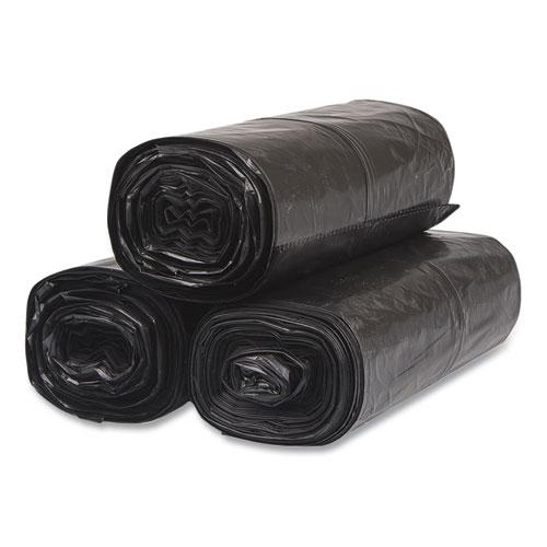Recycled Low-Density Commercial Can Liners, Coreless Interleaved Roll, 60 gal, 1.5 mil, 38" x 58", Black, 20/Roll, 5 Rolls/CT. Picture 5