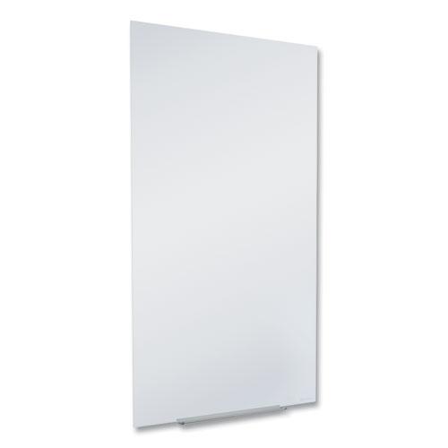 InvisaMount Vertical Magnetic Glass Dry-Erase Boards, 28 x 50, White Surface. Picture 3