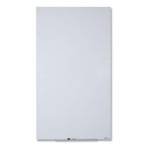 InvisaMount Vertical Magnetic Glass Dry-Erase Boards, 28 x 50, White Surface. Picture 1