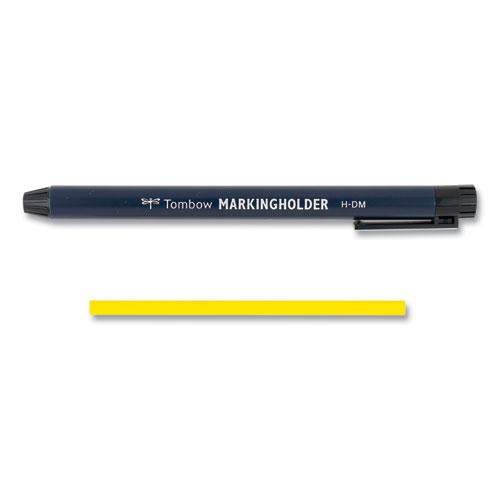 Wax-Based Marking Pencil, 4.4 mm, Yellow Wax, Navy Blue Barrel, 10/Box. Picture 4