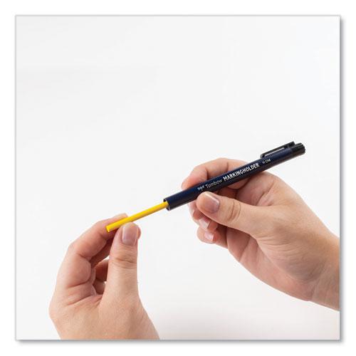 Wax-Based Marking Pencil, 4.4 mm, Yellow Wax, Navy Blue Barrel, 10/Box. Picture 6