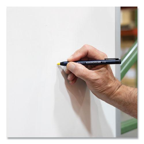 Wax-Based Marking Pencil, 4.4 mm, Yellow Wax, Navy Blue Barrel, 10/Box. Picture 10