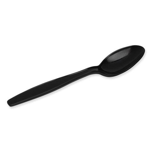 Individually Wrapped Heavyweight Teaspoons, Polypropylene, Black, 1,000/Carton. Picture 4