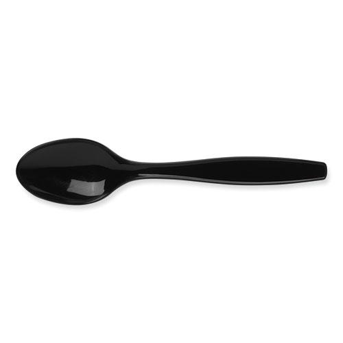 Individually Wrapped Heavyweight Teaspoons, Polypropylene, Black, 1,000/Carton. Picture 2