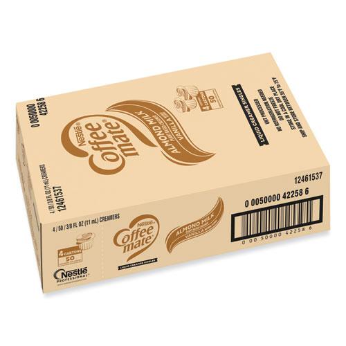 Plant-Based Almond Milk Non-Dairy Liquid Creamer Singles, Natural Vanilla, 0.38 oz Tubs, 200/Carton. Picture 5