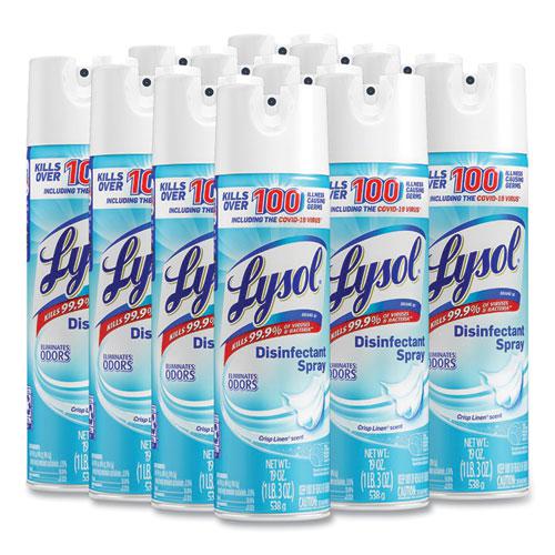Disinfectant Spray, Crisp Linen, 19 oz Aerosol Spray, 12/Carton. Picture 2