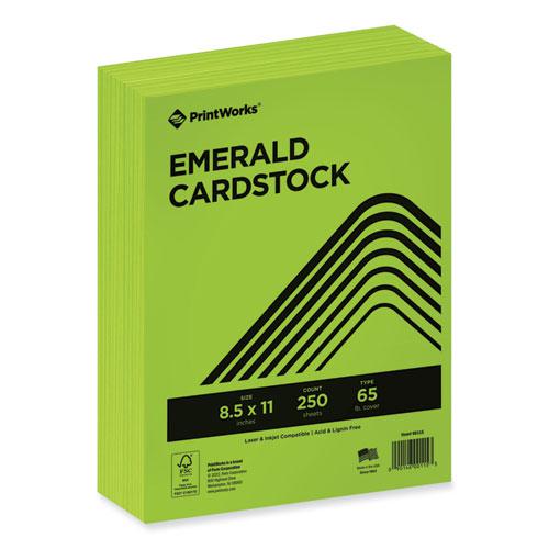 Color Cardstock, 65 lb Cover Weight, 8.5 x 11, Emerald Green, 250/Ream. Picture 1