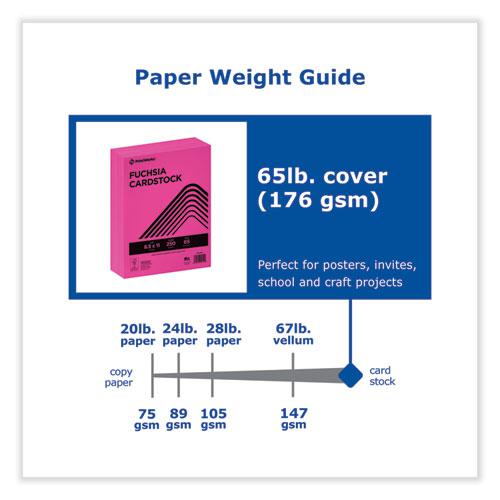 Color Cardstock, 65 lb Cover Weight, 8.5 x 11, Fuchsia, 250/Ream. Picture 3