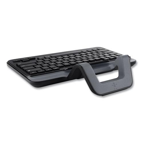 Wired Tablet Keyboard with Stand for iPad with Lightning Connector, Black. Picture 5