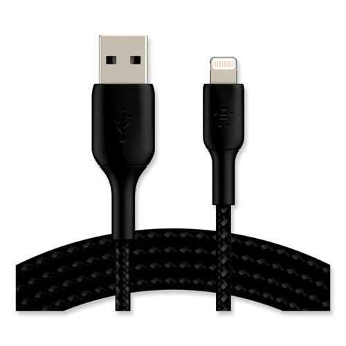 BOOST CHARGE Braided Apple Lightning to USB-A ChargeSync Cable, 6.6 ft, Black. Picture 6