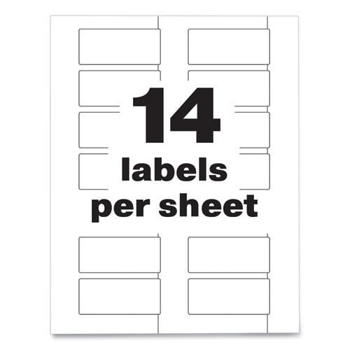 PermaTrack Destructible Asset Tag Labels, Laser Printers, 1.25 x 2.75, White, 14/Sheet, 8 Sheets/Pack. Picture 2