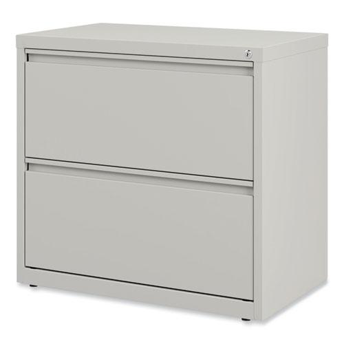 Lateral File, 2 Legal/Letter-Size File Drawers, Light Gray, 36" x 18.63" x 28". Picture 2