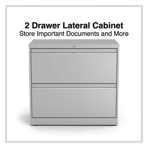 Lateral File, 2 Legal/Letter-Size File Drawers, Light Gray, 36" x 18.63" x 28". Picture 7