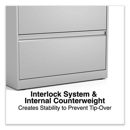 Lateral File, 2 Legal/Letter-Size File Drawers, Light Gray, 36" x 18.63" x 28". Picture 9