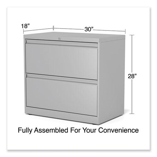 Lateral File, 2 Legal/Letter-Size File Drawers, Light Gray, 36" x 18.63" x 28". Picture 10