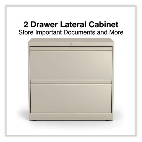 Lateral File, 2 Legal/Letter-Size File Drawers, Putty, 30" x 18.63" x 28". Picture 8