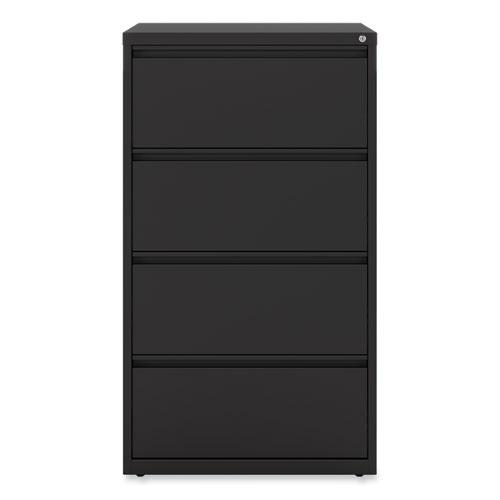 Lateral File, 4 Legal/Letter-Size File Drawers, Black, 30" x 18.63" x 52.5". Picture 1
