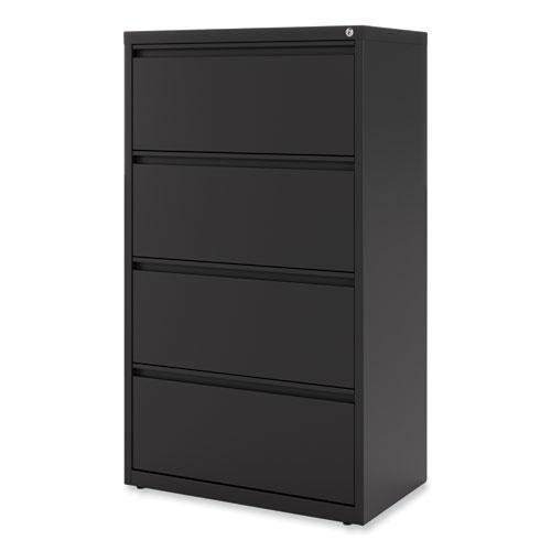 Lateral File, 4 Legal/Letter-Size File Drawers, Black, 30" x 18.63" x 52.5". Picture 4
