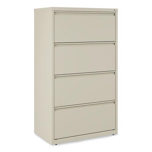 Lateral File, 4 Legal/Letter-Size File Drawers, Putty, 30" x 18.63" x 52.5". Picture 2